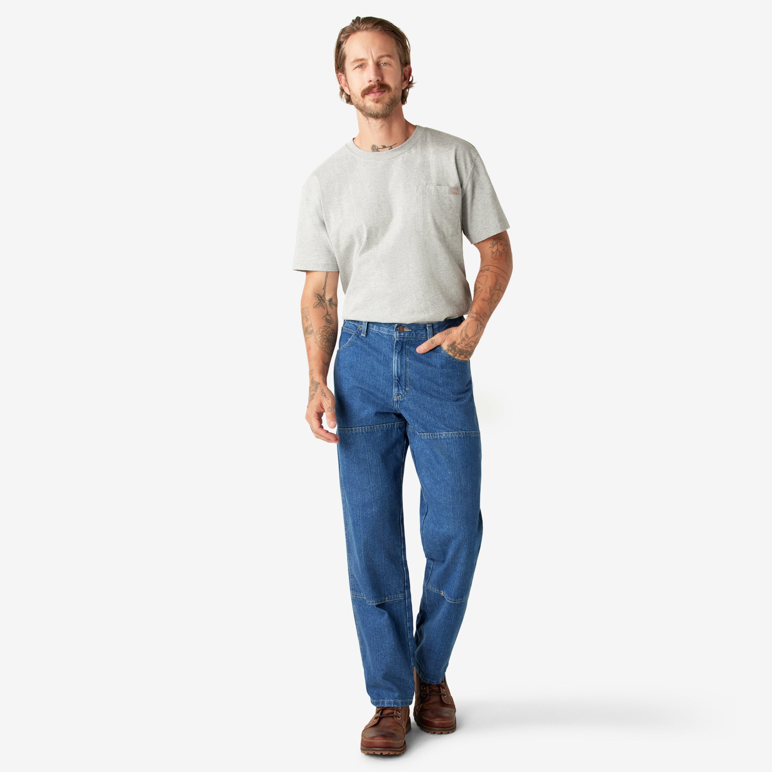 Relaxed Fit Double Knee Jeans - Image 5