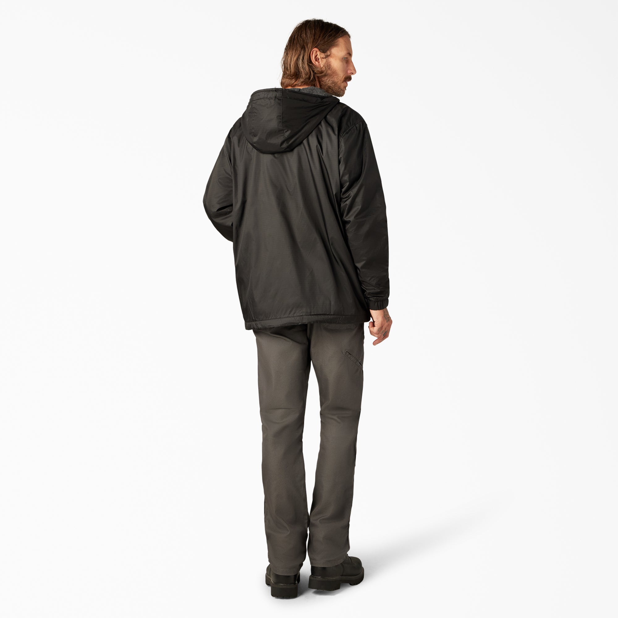 Fleece Lined Nylon Hooded Jacket - Image 6