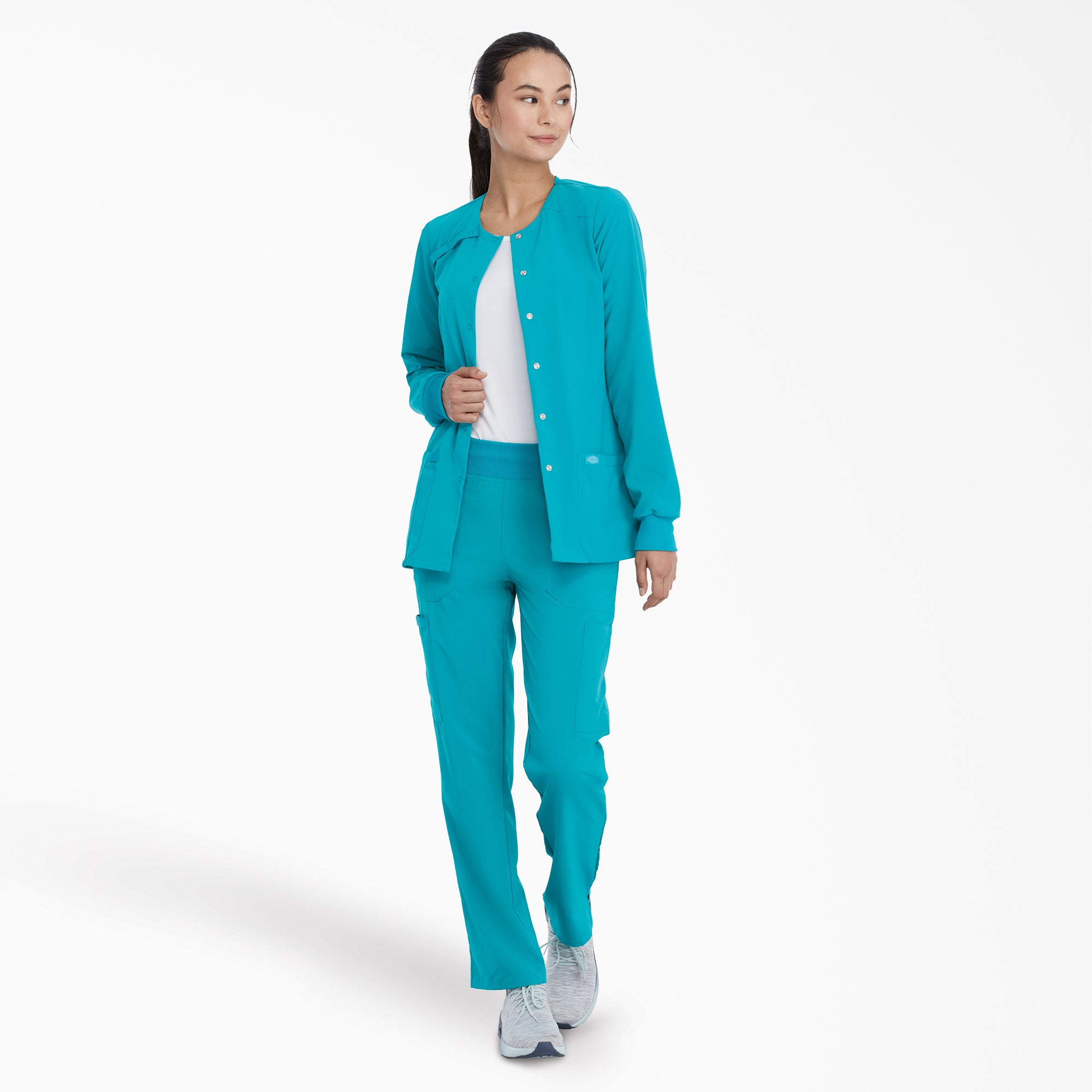 Women's EDS Essentials Snap Front Scrub Jacket - Image 5