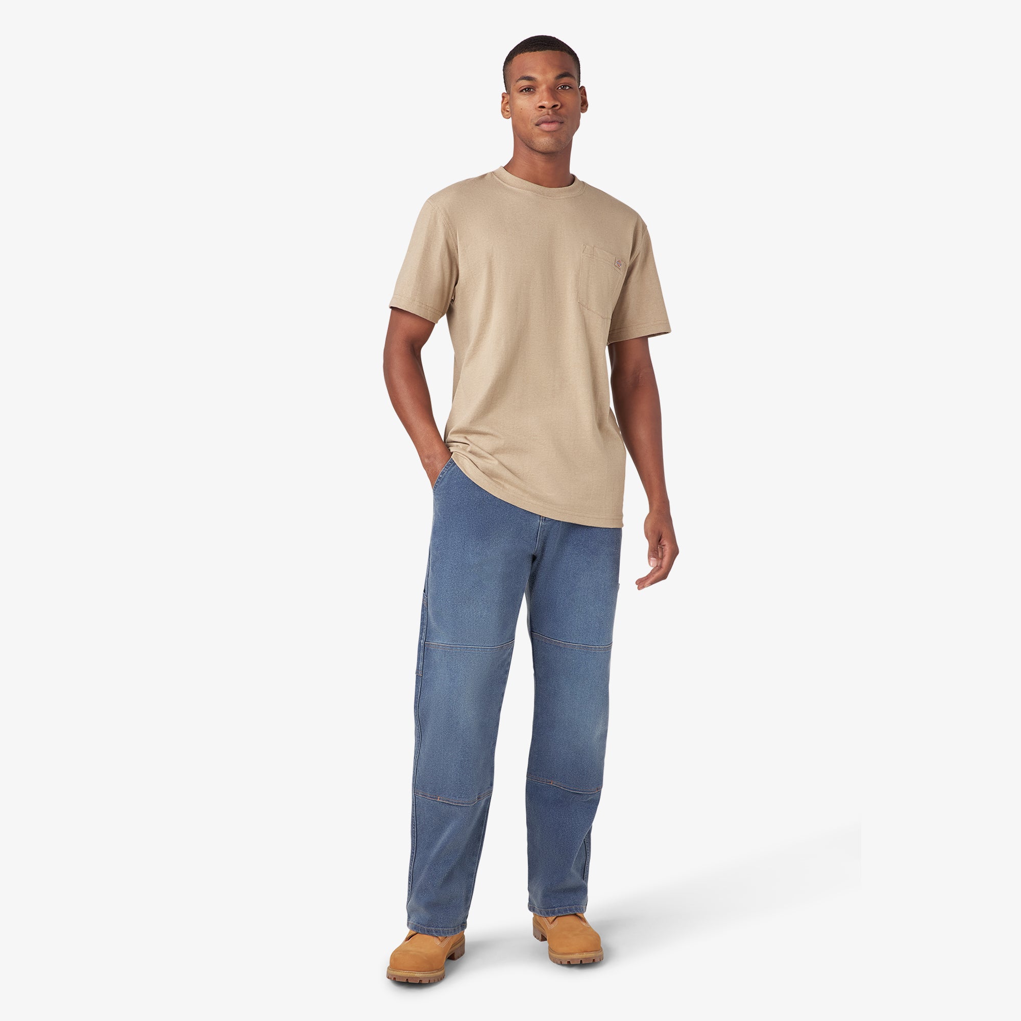 Heavyweight Heathered Short Sleeve Pocket T-Shirt - Image 5